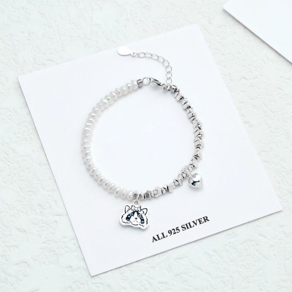 Half-Pearl & Crushed Silver Bracelet Half-Pearl & Crushed Silver Bracelet